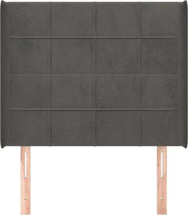 Produktbild VidaXL Kopfteil mit Ohren Dunkelgrau 103x16x118/128 cm Samt,Farbe (103 x 16 x 128 cm)
