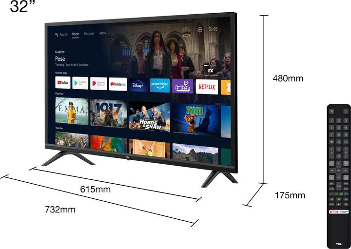 Produktbild TCL 32S5200 (32", S5200, LCD, HD ready, 2022)