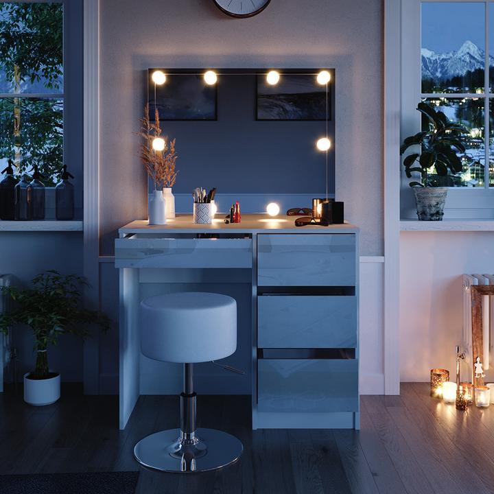 Actual product image Vicco Sherry with stool and lighting (90 x 40 x 75 cm)