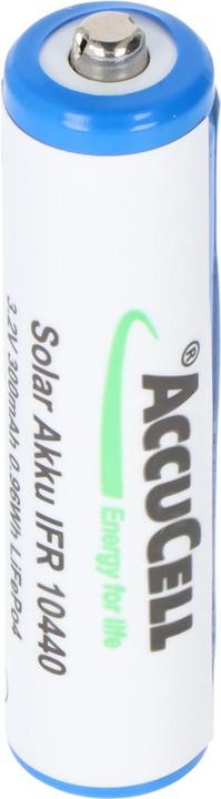 Produktbild AccuCell Akku Solar IFR 10440 AAA Solar mit Kopf ungeschützt (1 Stk., 200 mAh, Akku)
