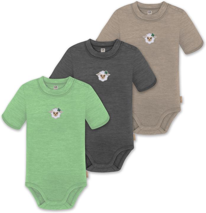 Normani 3er Set Baby Merino Kurzarmbody „Tihoi" - 9319