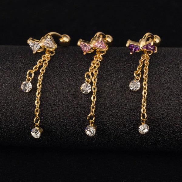 Produktbild Hermex Vergoldetes Bauchpiercing mit Zirkonia (Kupfer-Nickellegierung)