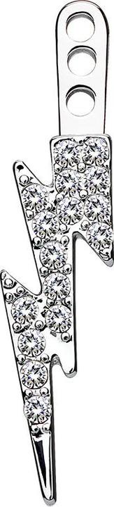 Actual product image Star Piercing Earring Ear Jacket silver with crystal flash left