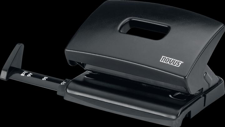 Produktbild Novus Locher C 216, Stanzleistung: 16 Blatt, schwarz Lochung: 80 mm, mit Anschlagschiene, aus Metall, mit