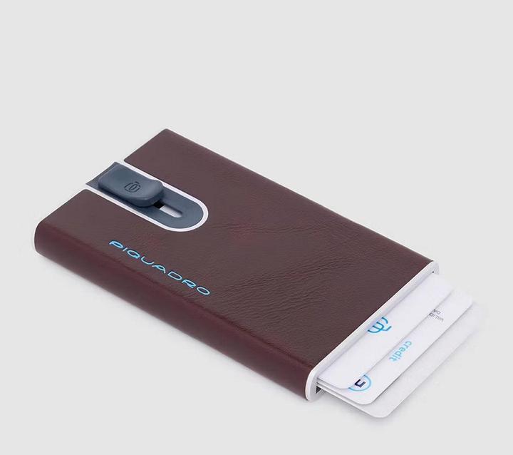 Actual product image Piquadro Blue Square - Credit card case with sliding system