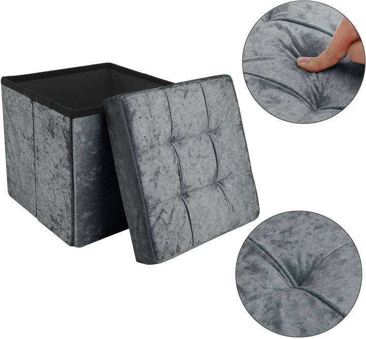 Actual product image Intirilife Seat Cube Velvet Grey