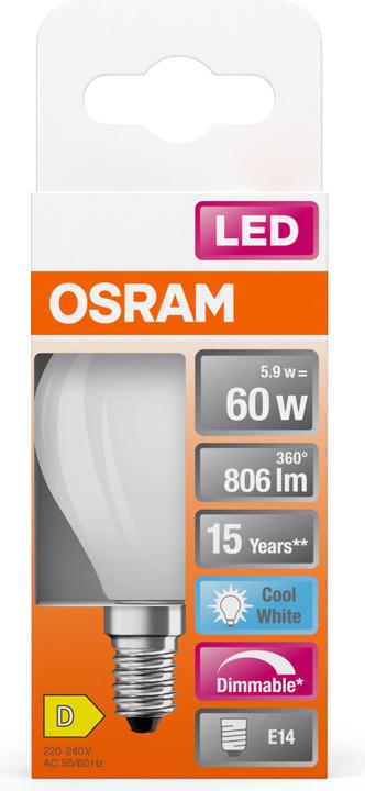 Produktbild Osram Led Retrofit Classic P (E14, 6.50 W, 806 lm, 1 x, D)