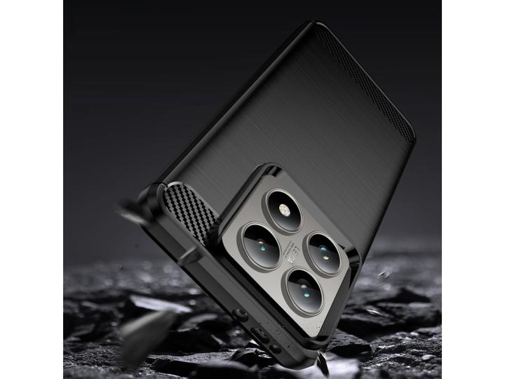 Actual product image Screenguard Carbon Brushed Soft TPU Case (Xiaomi 14T Pro)