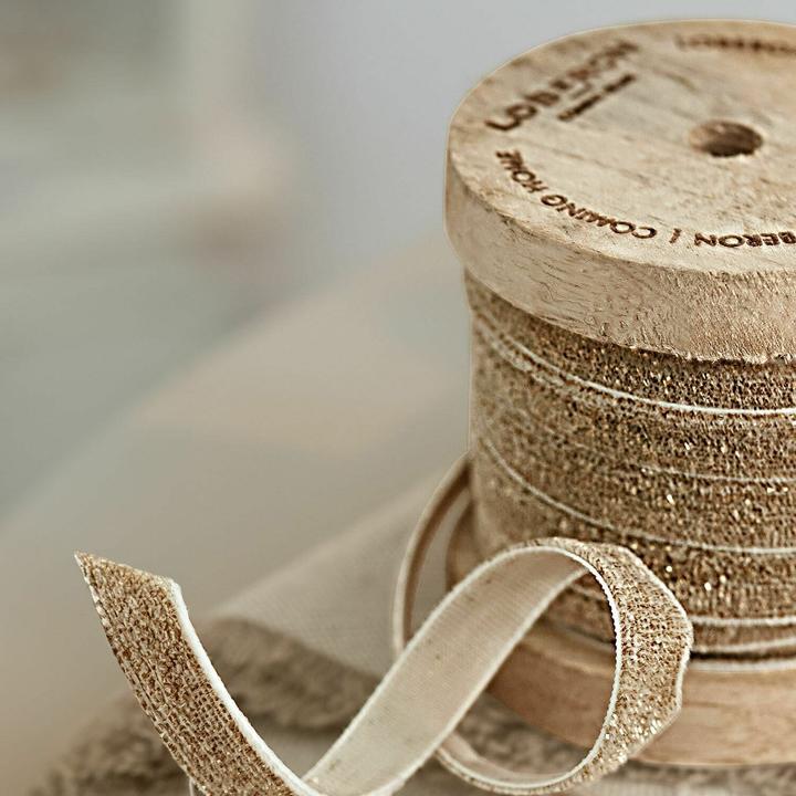 Actual product image Loberon Velvet ribbon Ulvane gold (Gift ribbon, 1 x)