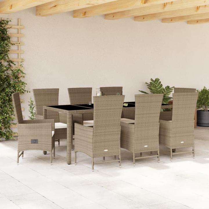 Image du produit VidaXL Ensemble salon de jardin 10 pièces avec coussins (90 cm)