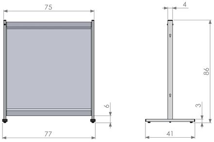 Image du produit Nobo Cloison de bureau PVC film 77 cm x 86 cm (77 x 86 cm)