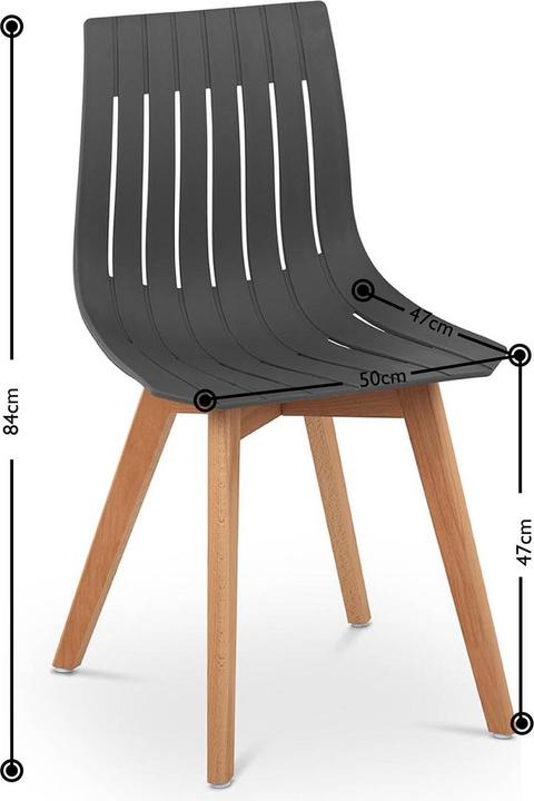 Actual product image Fromm & Starck Stuhl 2er Set bis 150 kg Lehnstuhl Kunststoff Holzbeine Buche grau Designstuhl