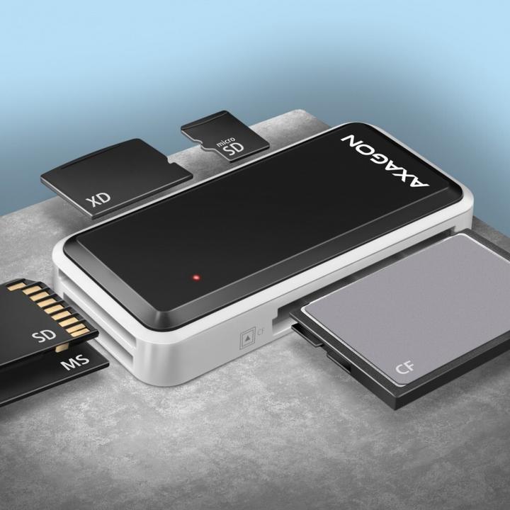 Produktbild Axagon CRE-X1 - CF - CF Typ II - MMC - MMC Mobile - MMCmicro - MS Duo - MS PRO - Speich (USB 2.0)