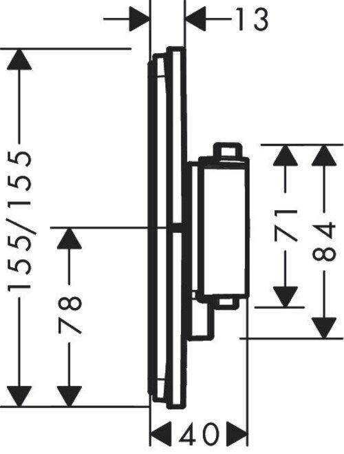 Produktbild hansgrohe ShowerSelect Comfort E Thermostat, Unterputz, 1 Verbraucher, ein zusätzlicher Abgang, eck