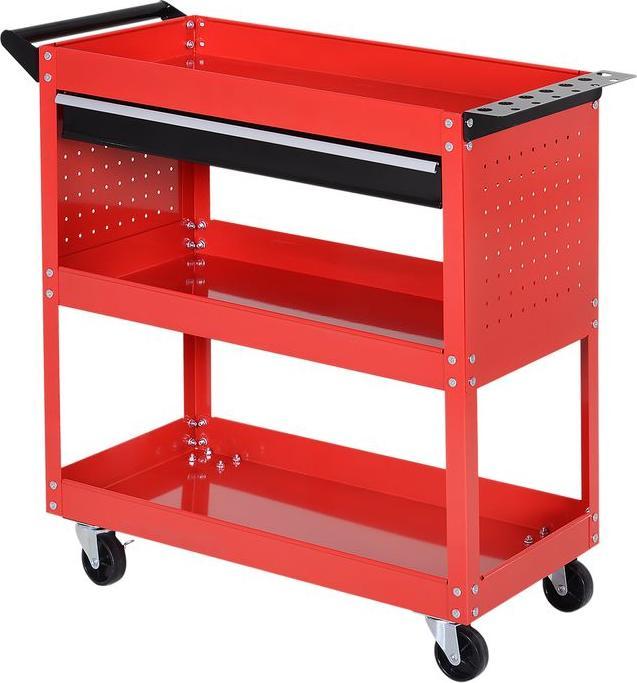 Actual product image Swisshandel24 Workshop trolley, tool trolley with 3 levels, transport trolley with drawer, assembly trolley for (1 x)
