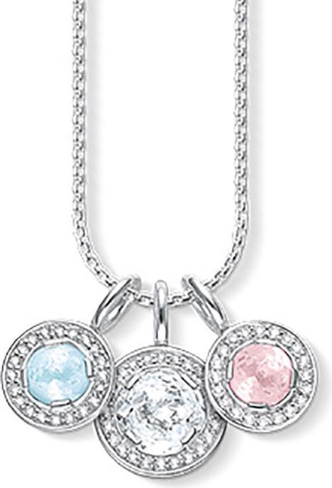 Thomas Sabo Kette mit 3 Anhänger AIR-KE1467-861-7 (925 Sterling Silber, 42 cm)