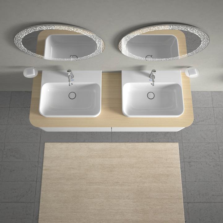 Actual product image Duravit Countertop basin HAPPY D.2 PLUS m ÜL m HLB 600x460mm 1 tap hole white WG (460 mm, 600 mm)