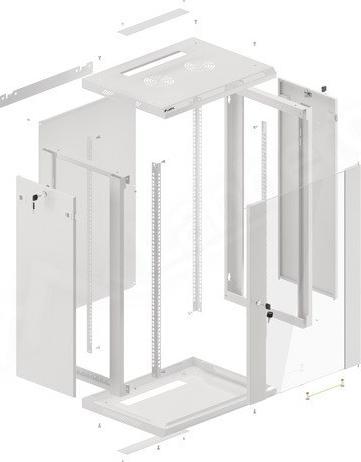 Produktbild Lanberg Wand- Rack 19 " 18U 600X450mm grau (18 HE, 19 Zoll Rack)