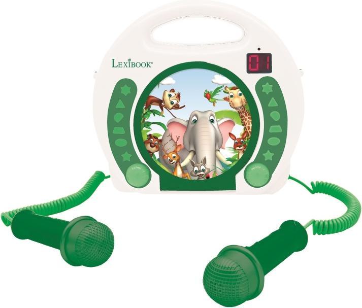 Produktbild Lexibook Tragbarer Tier-CD-Player mit Mikrofonen, Griff, Programmierung, Wiederholung, Karaoke, D