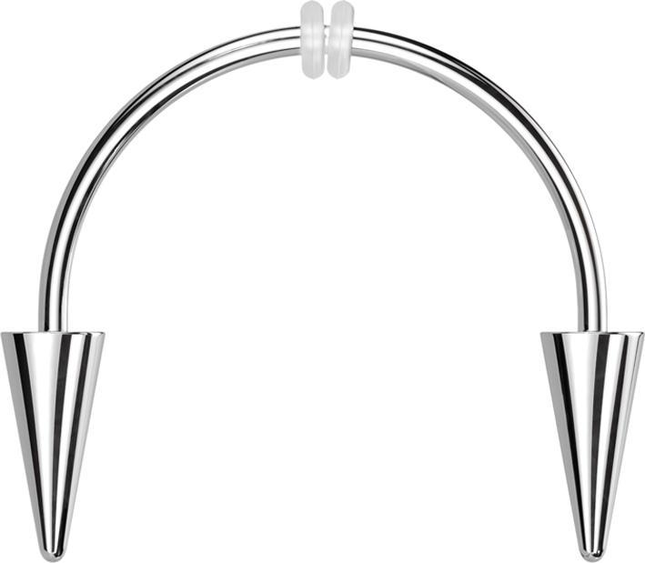 Star Piercing Micro Circular Barbell silber mit zwei Cones (Chirurgenstahl 316L, ohne Messing)