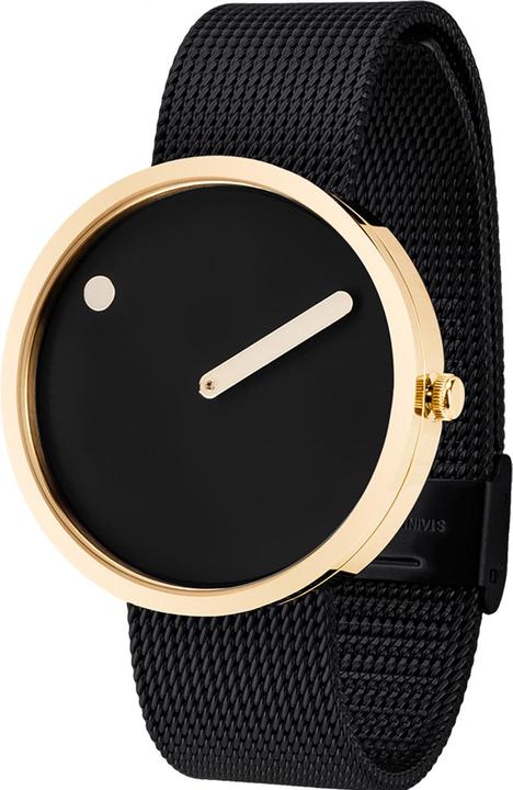 Image du produit Picto 43387-1020 Montre unisexe noire et or 40mm 5ATM (Montre analogique, 40 mm)
