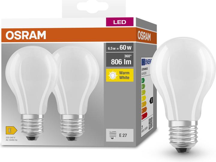 Actual product image Osram LED Base Classic (E27, 6.50 W, 806 lm, 2 x, E)