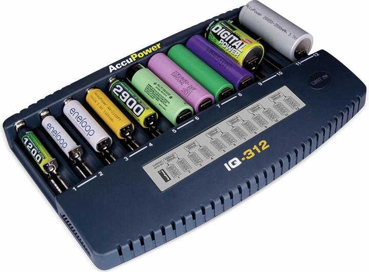 AccuPower IQ312 (1 Stk., 10340, 10350, 10440, 10500, 12500, 12650, 13500, 13650, 14500, 14650, 16340, 16650, 17335, 17355, 17500, Ladegerät ohne Akku)