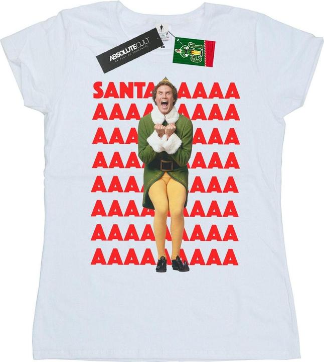 Actual product image Elf Womens/Ladies Buddy Santa Scream Cotton T-Shirt (S)