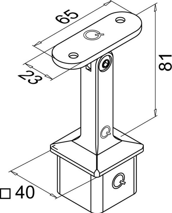 Produktbild Q-Railing Handlaufst+AMMAvA-tzen SQUARE LINE+AMIArg- (Edelstahl V2A)
