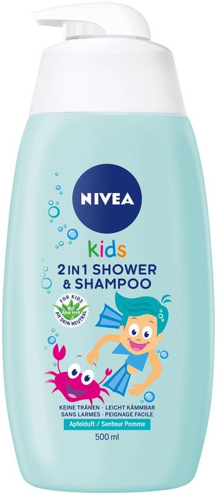 NIVEA Kids 2in1 Shower & Shampoo Apfelduft (500 ml)