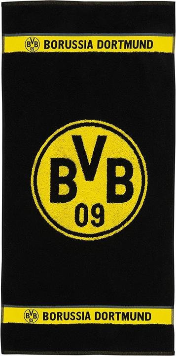 Actual product image Borussia Dortmund BVB 19801300 - BVB emblem shower towel, cotton, 140x70 cm, 09 (140 x 70 cm)