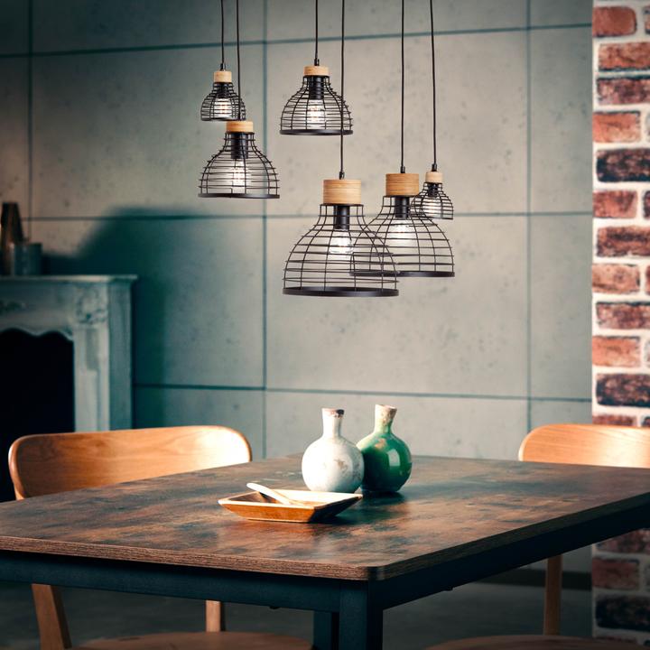 Immagine prodotto Brilliant Luce a sospensione Avia 6flg nero/legno (E27)