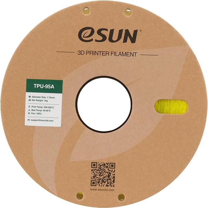 Actual product image eSUN eTPU-95A 1.75mm Tr. Yellow 1kg 3D Filament (TPU, 1.75 mm, 1000 g, Yellow)