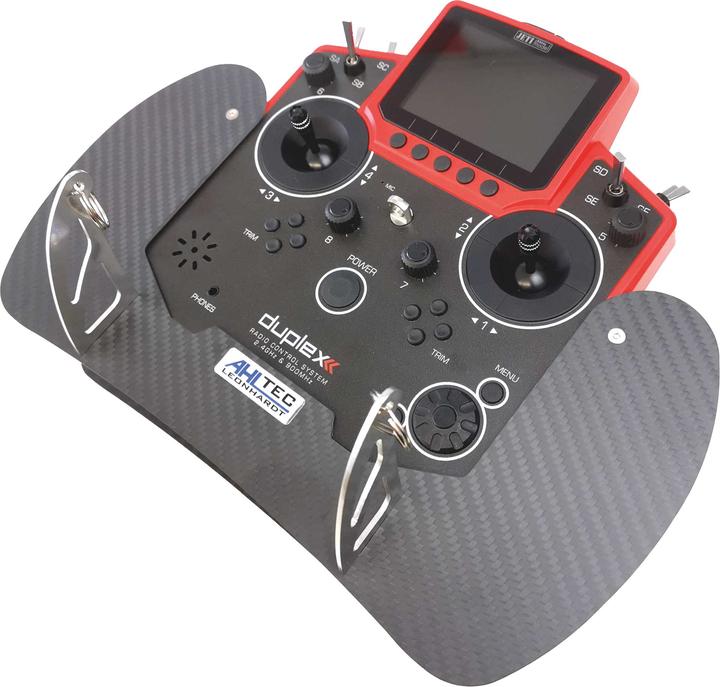 AHLtec Pupitre émetteur Jeti DS-12 Carbon avec étrier de pupitre émetteur standard, sans repose-mains
