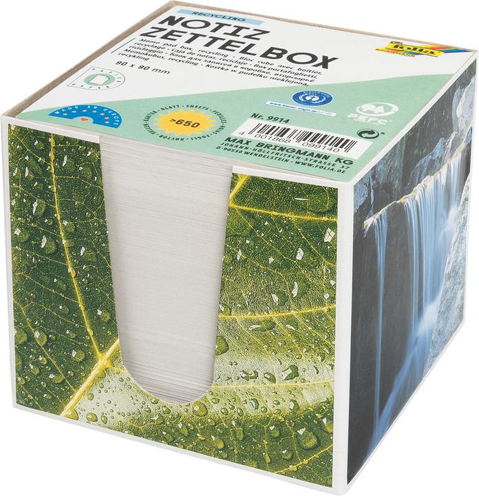 Folia Note box green incl. 700 notes white-grey (9 x 9 cm)