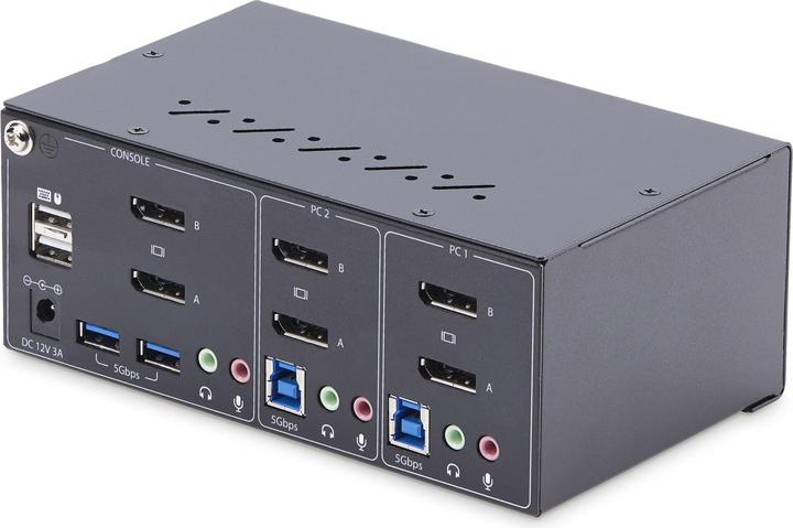 Actual product image StarTech COM 2-Port KVM Switch Dual Monitor DisplayPort 4K 60Hz 2x USB 3.0 2x USB 2.0 Hotkey/Printing