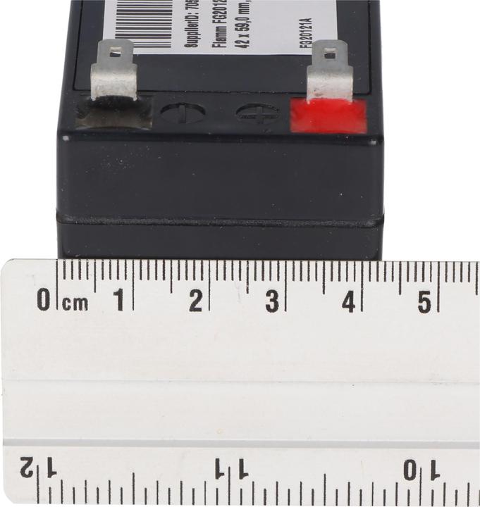 Produktbild Fiamm FG20121A 12V 1,2Ah Abmessungen 97,0 x 42 x 59,0 mm, 4,8mm Faston Steckkontakte (12 V, 1.20 Ah)
