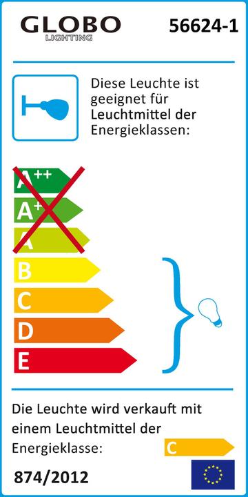 Energy Label Globo Spotlight ORINA, chrome, glass clear, 56624-1 (350 lm, G9)