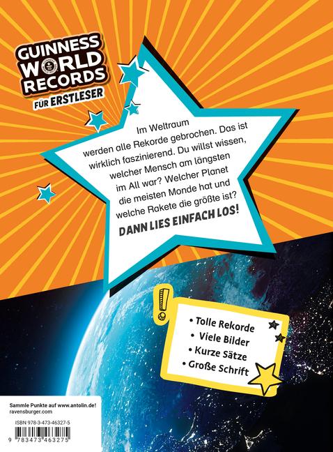 Actual product image Ravensburger Guinness World Records für Erstleser - Weltraum (Rekordebuch zum Lesenlernen) (German, 2024)