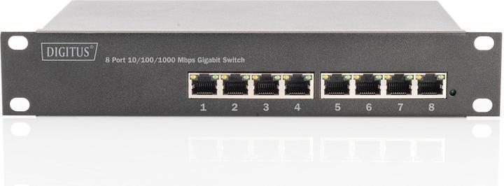 Actual product image Digitus 10 Inch 8 Port Gigabit Ethernet PoE+ Switch, L2+ Managed (8 Ports)