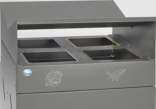Image du produit VAR Poste de tri des déchets, quadruple ouverture de dépôt, capacité 200 l, mica de (200 l)
