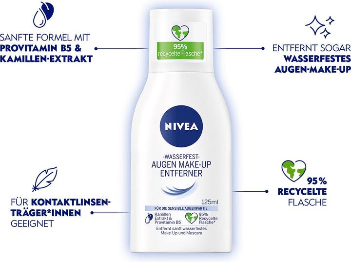 Produktbild NIVEA wasserdichte Augen Make -up -Entfernung, 125 ml (Make-Up Entferner, 125 ml)