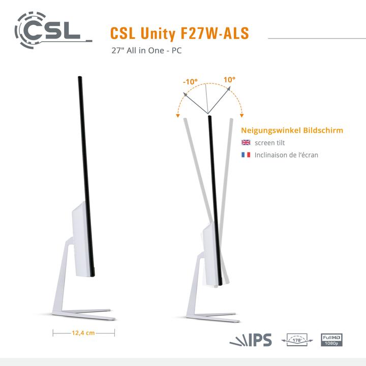 Actual product image CSL All-in-One-PC Unity F27W-ALS 512 GB 8 GB RAM Win 11 Pro (Intel N200, 8 GB, 512 GB, Intel UHD Graphics)