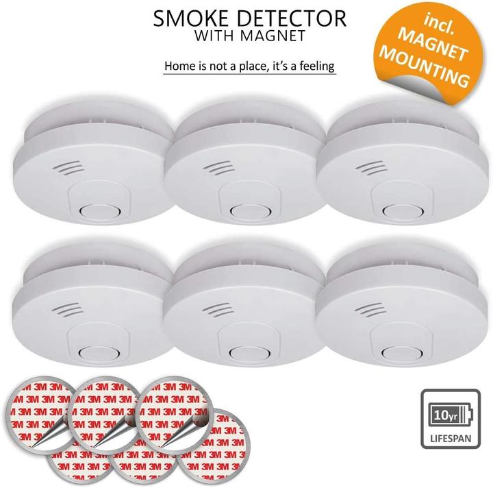 Actual product image Elro FS1510 Smoke detector, 6 pcs., magnetic attachment