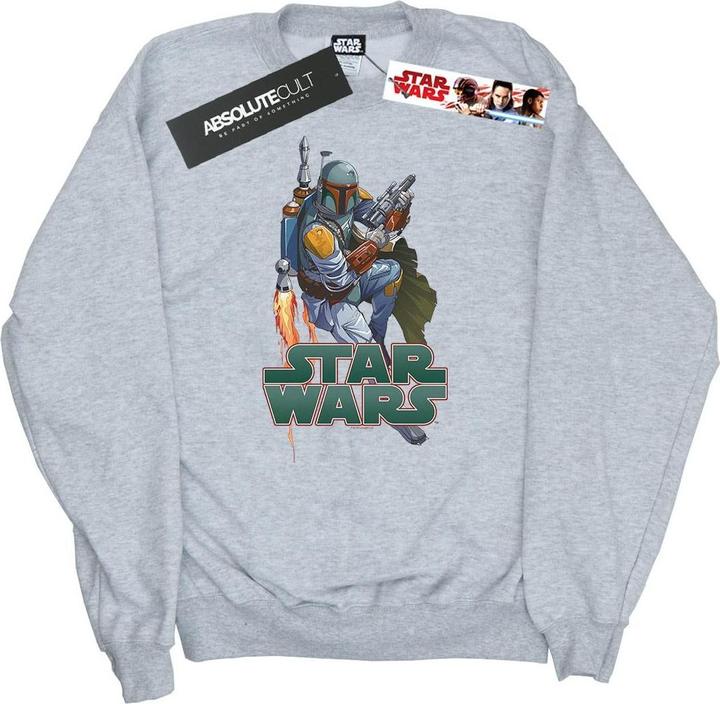 Actual product image Star Wars Mens Boba Fett Fired Up Sweatshirt (L)