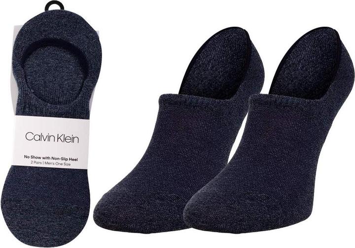 Immagine prodotto Calvin Klein Calzini Uomo 2 Pack Calzini con Tallone Antiscivolo in Silicone, Nero, 40/46 Calzini, Blu Com (Confezione da 2, 40 - 46)