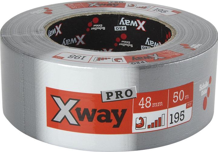 Schuller X-Way Pro nastro armato in tessuto (impermeabile) 48 mm x 50 m argento (48 mm)