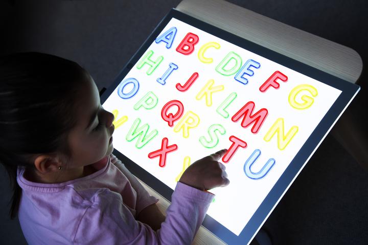 Actual product image TickiT Set of 26 colored, semi-transparent acrylic capital letters