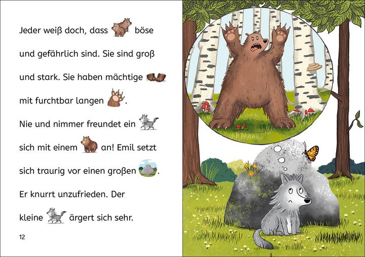Actual product image Bildermaus - Der kleine Wolf findet einen Freund (German, Julie Leuze, Nadine Y. Resch, Loewe first readers, 2023)