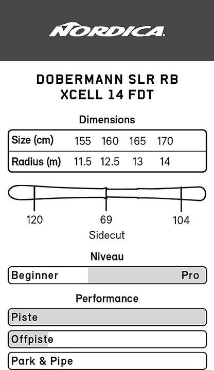 Produktbild Nordica Dobermann SLR RB Ski Set 21/22 (155 cm, Ohne Bindung)